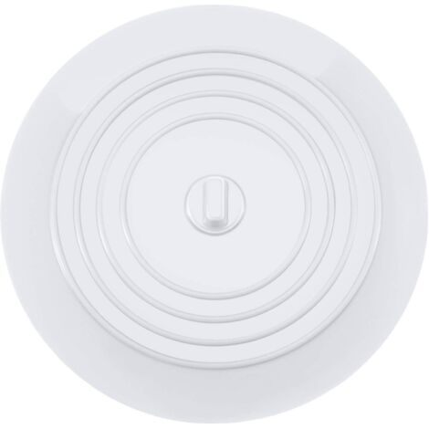 QORVA-Bouchons pour Baignoire Silicone Bouchon d'évier Bouchon evier de cuisine 15CM de diamètre pour Les Cuisines, Salles de Bains et Blanchisseries Bouchon de Vidange Universels (1 pcs, Blanc)