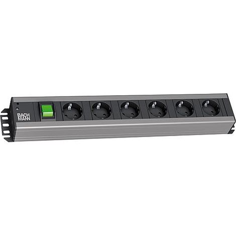 BACHMANN Bloc multiprise HANDWERKERLEISTE 6xCEE7/3 1xInterrupteur Strom 2,0m CEE7/7, 300.003
