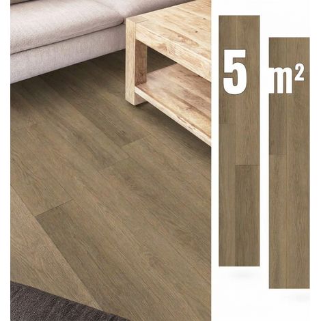 Pavimenti Vinile Autoadesivi 5 m² MARRONE Effetto Legno PARQUET (1/5)