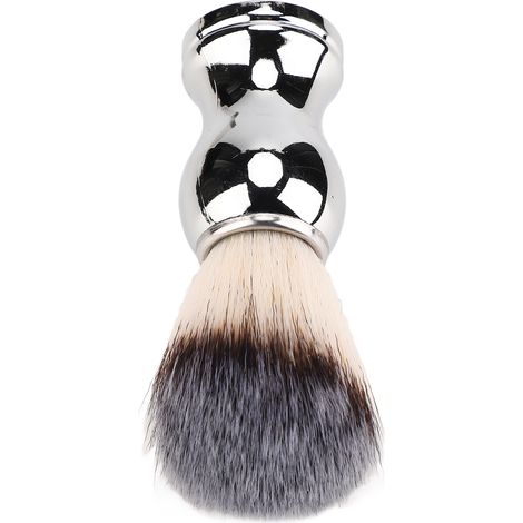 Pinceau de rasage à fort pouvoir nettoyant, poils doux de qualité supérieure, pinceau de rasage artisanal avec manche argenté pour salons de coiffure et d'esthétique à domicile. (1/5)
