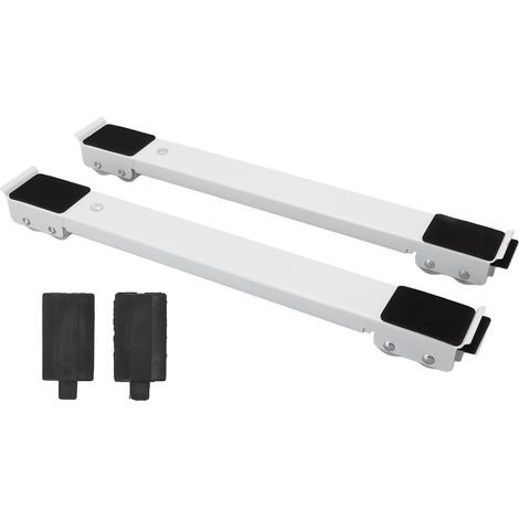2 pièces meubles appareil rouleau en acier 300kg charge portante extensible Machine base mobile pour lave-vaisselle blanc