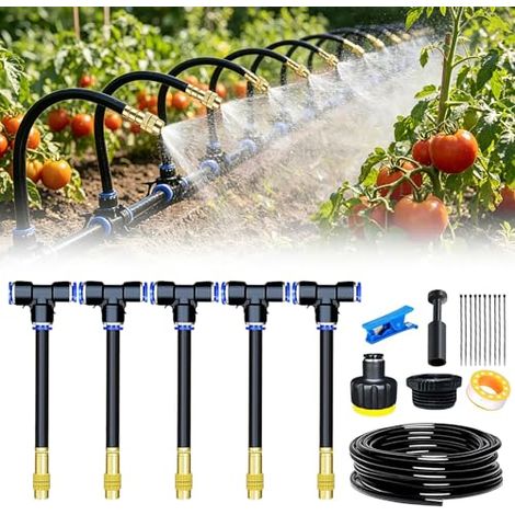 Connect Drip Irrigation System Kit, 5m 360° Curved Garden Automatic Irrigation System, 360° biegbar Automatic Irrigation System, Garden Watering System 360°, für Landschaft, Gemüsegarten, Flower (1/5)