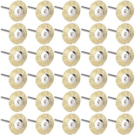 (Fil de Laiton)30 pièces Roue de Brosse en Fil d'acier Mini Brosse métallique Roue Tasse brosses de Roue de Polissage pour Polissage Nettoyage Rouille Corrosion Peinture (1/5)