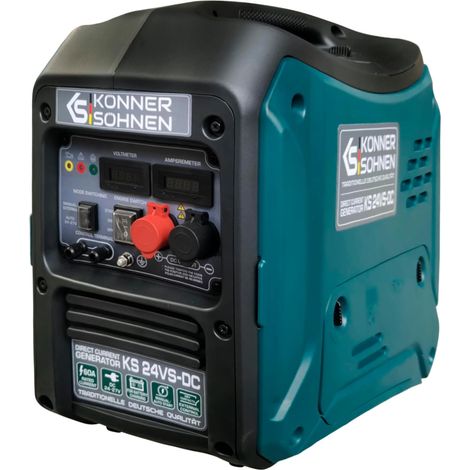 Könner & Söhnen KS 24VS-DC 1,6 kW Gleichstromgenerator mit schallgedämmtem Gehäuse, zwei Betriebsmodi (MANUELL/AUTO & EXTERNAL), Notstromaggregat 24 V 60 A, kompakter Stromerzeuger. (1/5)