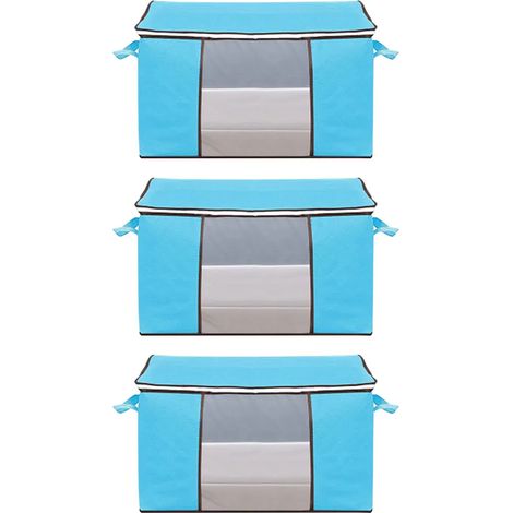 Bolsa de almacenamiento grande de 3 piezas, plegable y multiusos para guardar ropa debajo de la cama, con asa reforzada, ideal para edredones, ropa, mantas y almohadas.