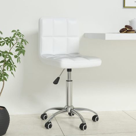 vidaXL Sedia da Ufficio Girevole Bianca in Similpelle (1/5)