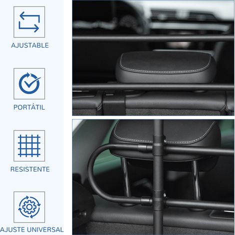 Barrière de sécurité pour chiens en voiture. grille de protection universelle en acier pour coffre. bagages. voiture. largeur et hauteur réglables 87-135 x 60-105 cm. noire (1/5)