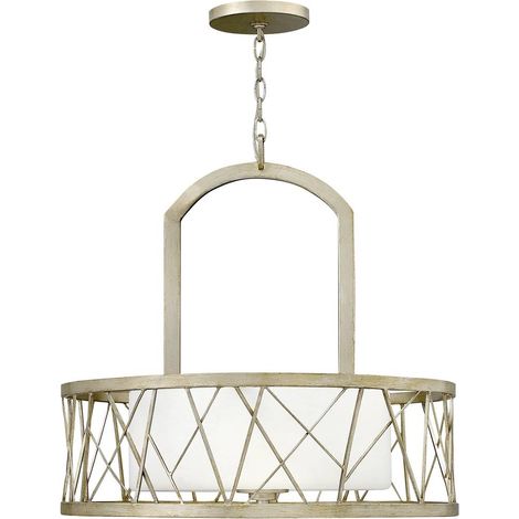 Elstead Nest - Lustre suspendu à 3 ampoules au fini feuille d'argent, E27 (1/5)