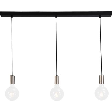 Lampe à suspension Concepto 3 lumières noir avec gris métallisé - 2237-37-100-3 (1/3)