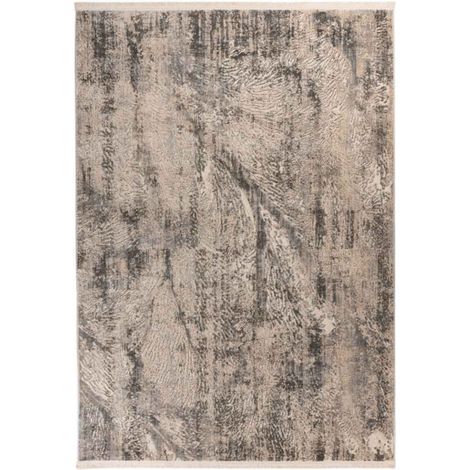 Tapis Tissé à Poils Ras Rétro "Adeon" Gris 80 x 150 cm (1/5)