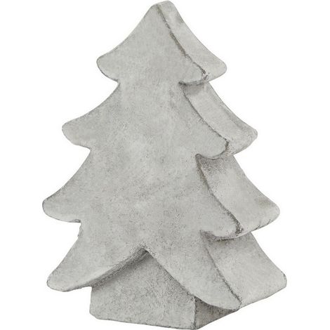 Athena Stone Small Christmas Tree - Ceramic - L5 x W12 x H17 cm - White