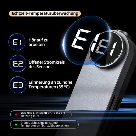 Chauffage d'Aquarium Thermostat Réglable Externe avec Affichage Température LED Numérique Submersible Automatique Économie d'Énergie pour Aquarium et Bassin