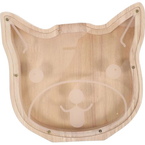Tirelire Animal Tirelire Décorative Bois Boîte à Monnaie Pratique pour Garçon Fille (1/5)