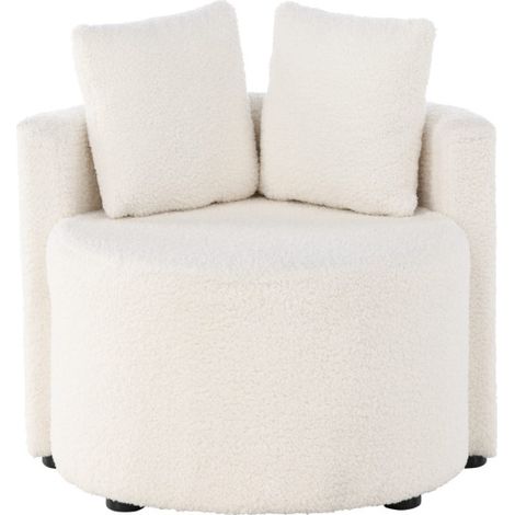 Fauteuil Enfant en Bouclette "Kelso" 59cm Blanc (1/5)