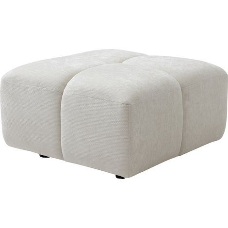 Pouf in tessuto testurizzato bianco avorio - CARLIVI