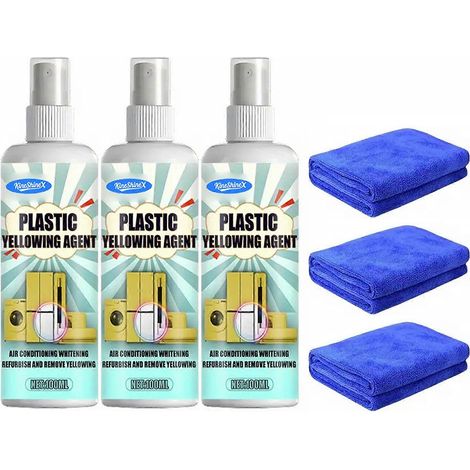 3 piècesNettoyant pour plastique jauni - Redonnez de l'éclat à vos appareils grâce à sa formule sûre et non corrosive pour le nettoyage des équipements de la maison et du bureau (1/5)