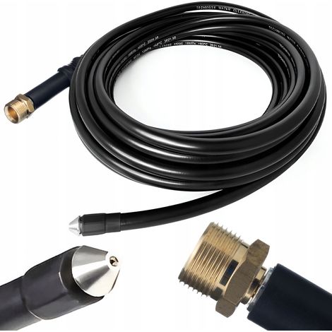Manguera de Limpieza de Alcantarillado 30m – Boquilla 1+3  Presion 160 Bar  Compatible Con Hidrolimpiadora Kärcher (1/4)