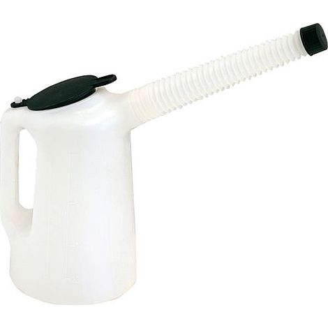 Gobelet gradue 1 litre avec ecoulement flexible et fermeture