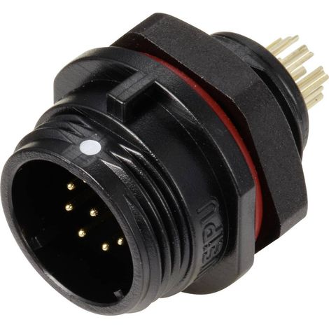 Connecteur pour montage en facade embase mâle pôles 3 A 125 V/AC IP68 Weipu SP1312 / P 9 D28514 (1/4)