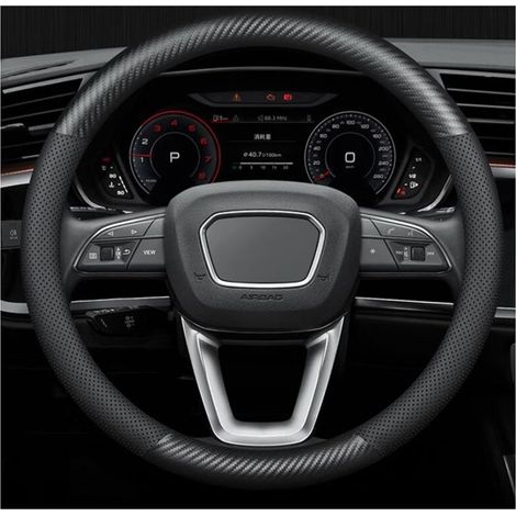 KLVGTIFS PU - Couvre Volant en Microfibre Cuir Housse Volant Voiture Universelle 38cm,Protege Volant Voiture Antidérapant Respirant Souple (1/5)