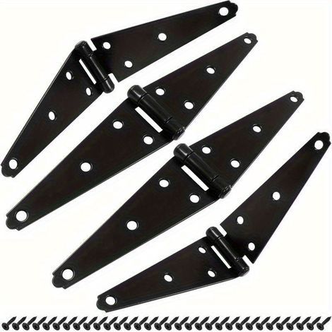 Set mit 4 polierten Metall-Türscharnieren, 15,24 cm (6 Zoll), vorgebohrte Löcher, robuste Ausführung für Gartenhäuser, Zäune, Schränke und Außentüren (1/5)
