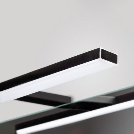 Emuca Spot LED pour miroir de salle de bain Leo (AC 230V 50Hz), 6 W, Peint en noir, Plastique (1/5)