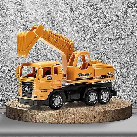 Mini-voiture jouet classique pour bébé, comprenant une pelleteuse, un bulldozer, un tracteur et un camion-benne. Cadeau idéal pour un petit garçon. (1/5)
