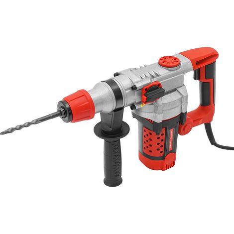 Taladro de impacto rotativo, 3300 RPM, incluye 6 brocas, color rojo. (1/2)