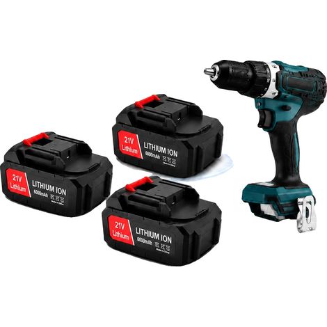 Batterie de remplacement, capacité de 6000mAh, compatible avec divers outils électriques, 3PCS 6.0Ah-DDF487 X1 (1/2)