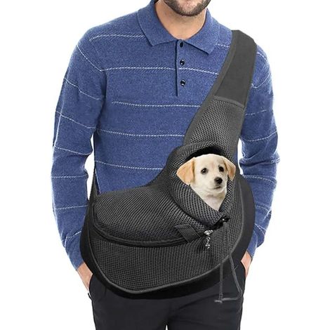 Mochila para perro Bolsa de viaje de malla transpirable para gatos y perros (gris, L) (1/4)