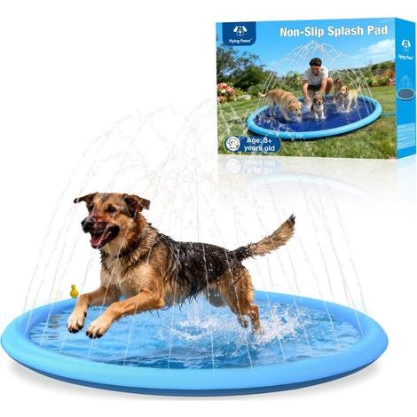 Tapis à gicleurs pour Chiens 150 cm - Bassin épais 0,55 mm, Tapis Fontaine pour Chiens pour Le Jardin (1/5)