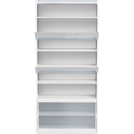 Sifree – Armoire à chaussures 8 couches blanche 139 x 64 x 30 cm – Tubes en métal galvanisé – Porte en PVC translucide – Capacité 24 paires (1/5)