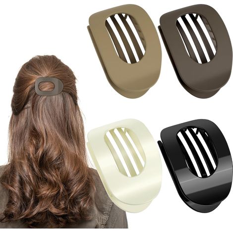 4 Pinces à cheveux, design ergonomique, anti-dérapant, pour cheveux épais ou fins, usage quotidien et sport (1/5)
