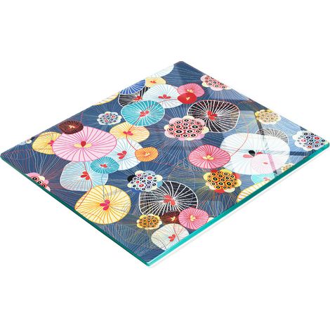 Tablero de vidrio duradero y elegante con estampado floral abstracto de 60x52 cm.