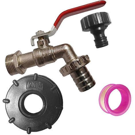 Adaptateur pour conteneur IBC, robinet pour récupérateur d'eau de pluie, seau de jardin (1/5)