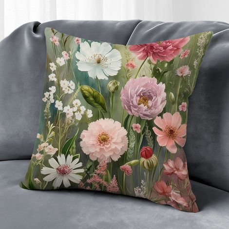 Housse de coussin plantes décoratives, décoration salon chambre,40×40cm (1/5)
