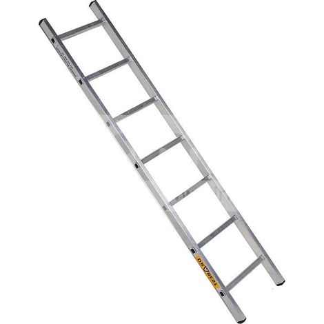 LiderLadder Escalera de Aluminio Simple 1x5 Peldaños Altura 1,43 m - Pasos Antideslizantes