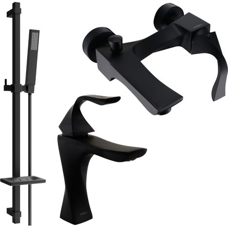 Mexen Estrella DQ02 Badewannenset, Schwarz - 72303DQ02-70 (1/5)