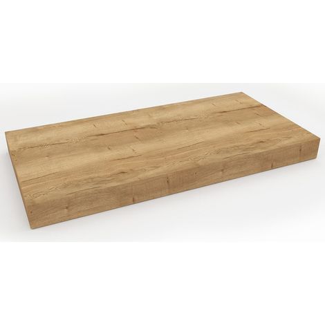 Plan vasque 80 x 50 x 8 cm DO8050DH – Stratifié effet chêne Halifax naturel – Brun clair – Épaisseur 1,8 cm pour perçage facile