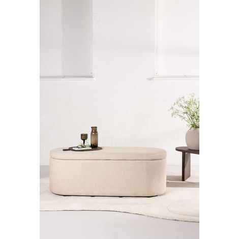 Potenza pouf avec rangement offwhite. (1/5)