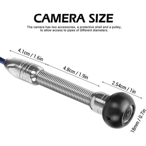 Caméra d'inspection des égouts, 30m, 18mm, tuyau de vidange, plomberie, endoscope étanche avec lumière, écran 5 pouces, enregistreur DVR 32 go 1080P (1/5)