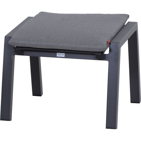 Siena Garden Fußhocker Lindos Aluminium anthrazit/Ranotex® grau Sitzhocker