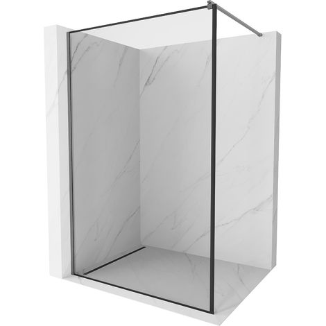 Mexen Kioto Walk-in Duschwand 160 x 200 cm, schwarzes Muster 8 mm, gebürstet Gun Gray - 800-160-101-