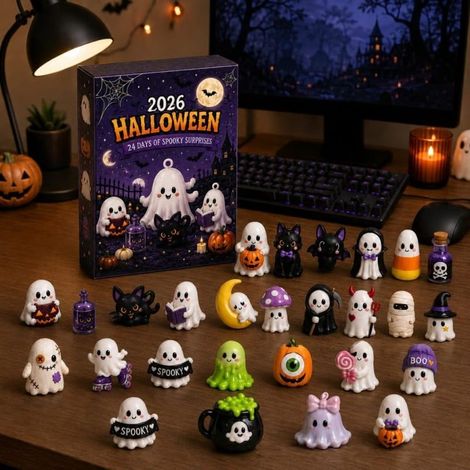 Irovami Calendrier Avent Halloween – 24 jours, 12 sorcières/fantômes, déco (1/5)