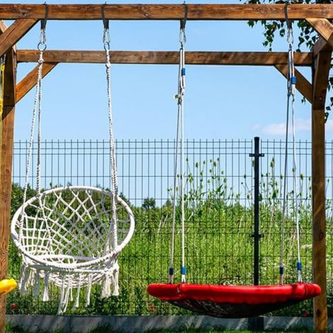 kits de fixation pour hamac - Sangle d'arbre - Fixation de balançoire avec mousquetons et anneaux en D, suspension pour hamac, fauteuil suspendu et balançoire d'arbre (1/2)