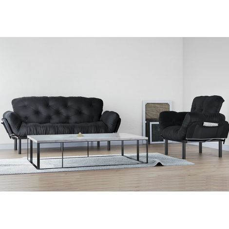 Ensemble canapé 3 places convertible et fauteuil convertible NITTA en plusieurs couleurs (1/5)