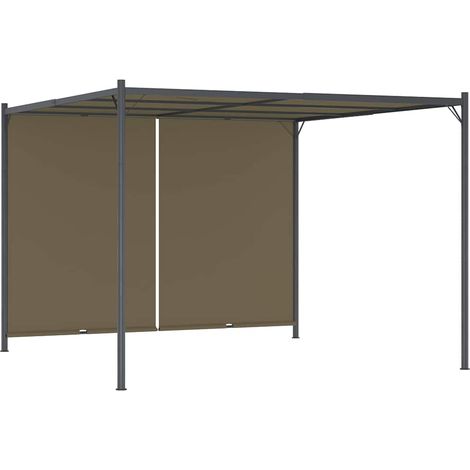 vidaXL Pérgola de jardín con tejado retráctil gris taupe 3x3m 180 g/m² (1/5)