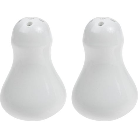 CCYKXAEnsemble de 2 Distributeurs en Céramique Blanc pour Sel et Poivre avec Boîte à Cure-dents, Design Élégant et Multifonction pour Décoration de Table (1/5)