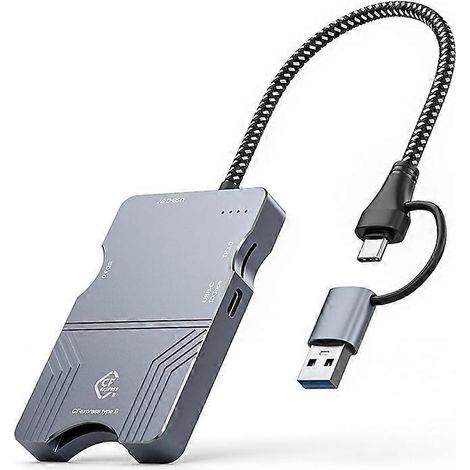 Boîtier pour disque dur mobile multifonction à double interface, lecteur de cartes haute vitesse CFExpress 10 Go, lecteur de cartes pour appareil photo (1/5)
