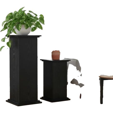 Soporte para plantas, madera de ingeniería, estética moderna, verde militar (1/2)